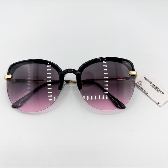 Nanette Lepore Black Purple Ombre Oversized Sunglasses - Picture 6 of 7
